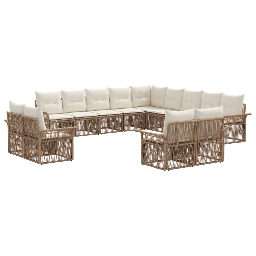 Ensemble de canapé de jardin 13 pcs beige et blanc crème