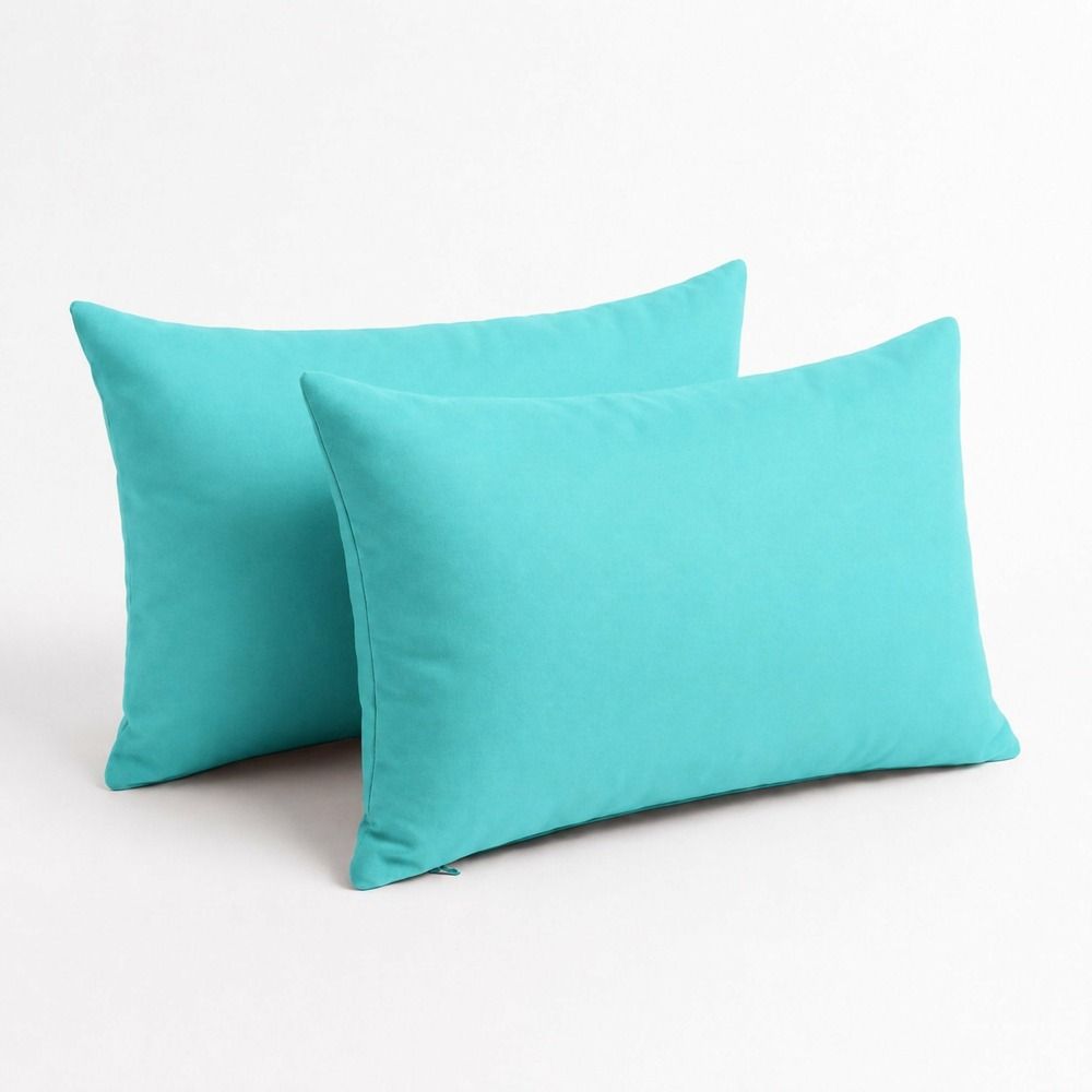 Coussins extérieur, déhoussable, lot de 2, 60x35cm - bleu caraïbes