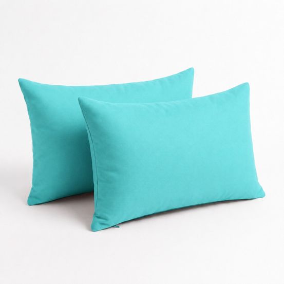 Coussins extérieur, déhoussable, lot de 2, 60x35cm - bleu caraïbes