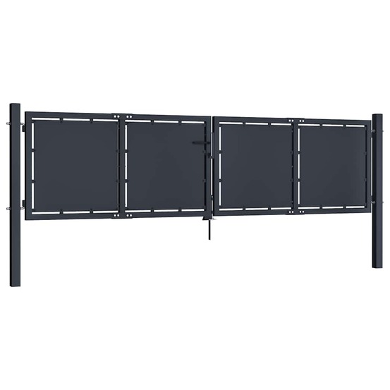 Portail de jardin en acier 300 x 75 cm anthracite