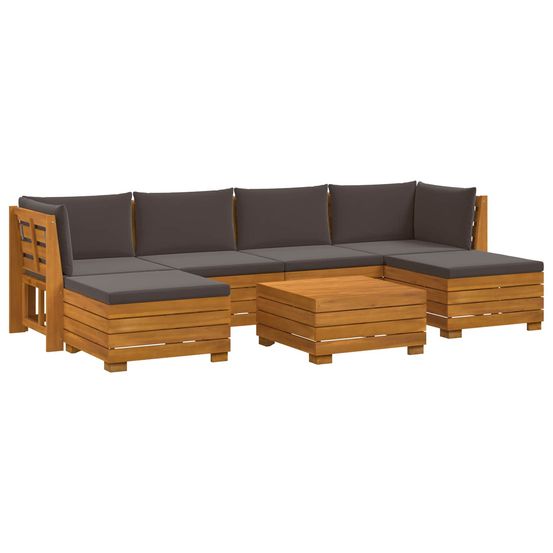 7 pc ensemble de canapés d'extérieur bois d'acacia massif