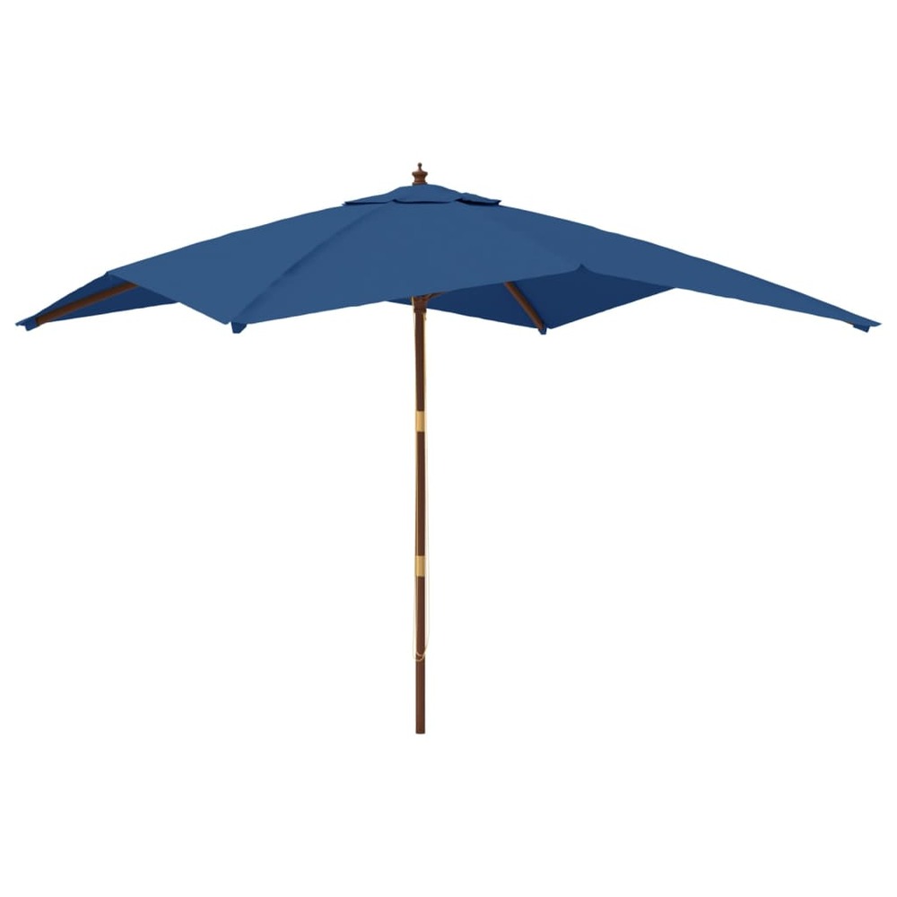 Parasol de jardin avec mât en bois 300 x 300 x 273 cm bleu