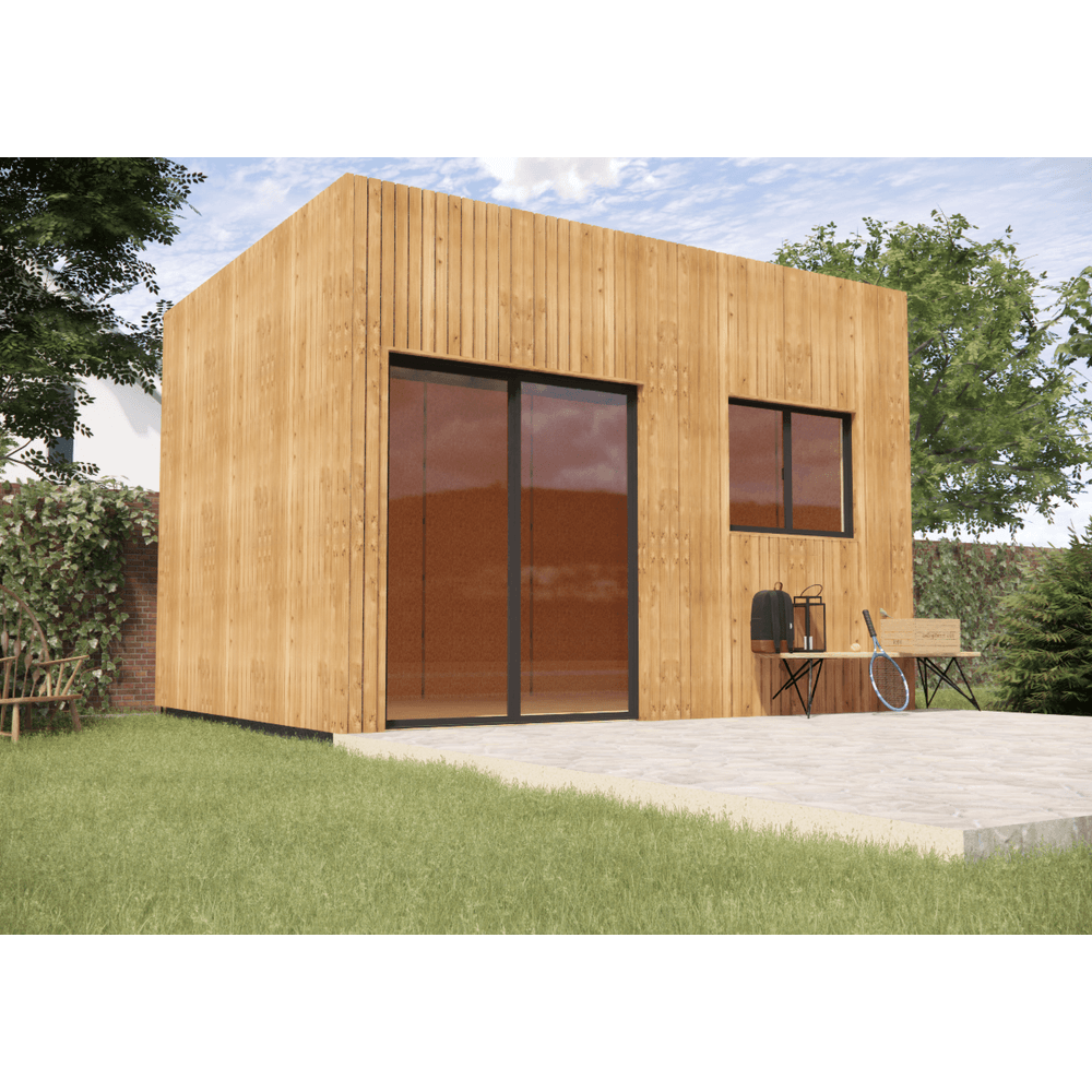 Studio de jardin bien isolé en bois 4,4 x 3,5 x 3,2 m / isolation re2020
