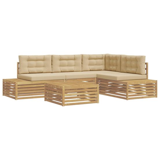 6 pc ensemble de canapés d'extérieur polyester blanc