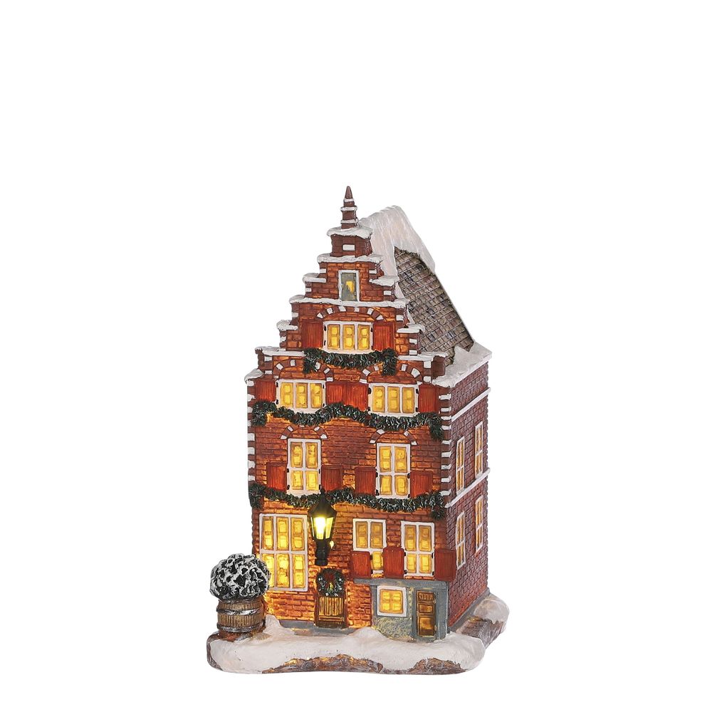 Luville village de noël miniature maison de canal - l10,5 x h18,5 cm
