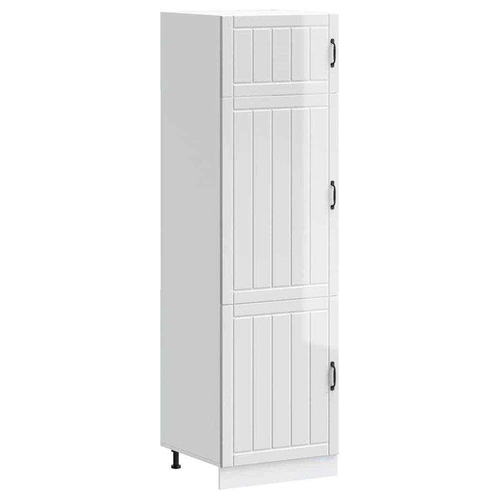 Armoire de cuisine lucca blanc brillant bois d'ingénierie