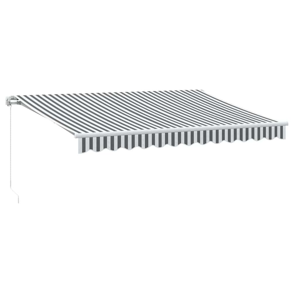 Auvent manuel rétractable anthracite et blanc 350x250 cm