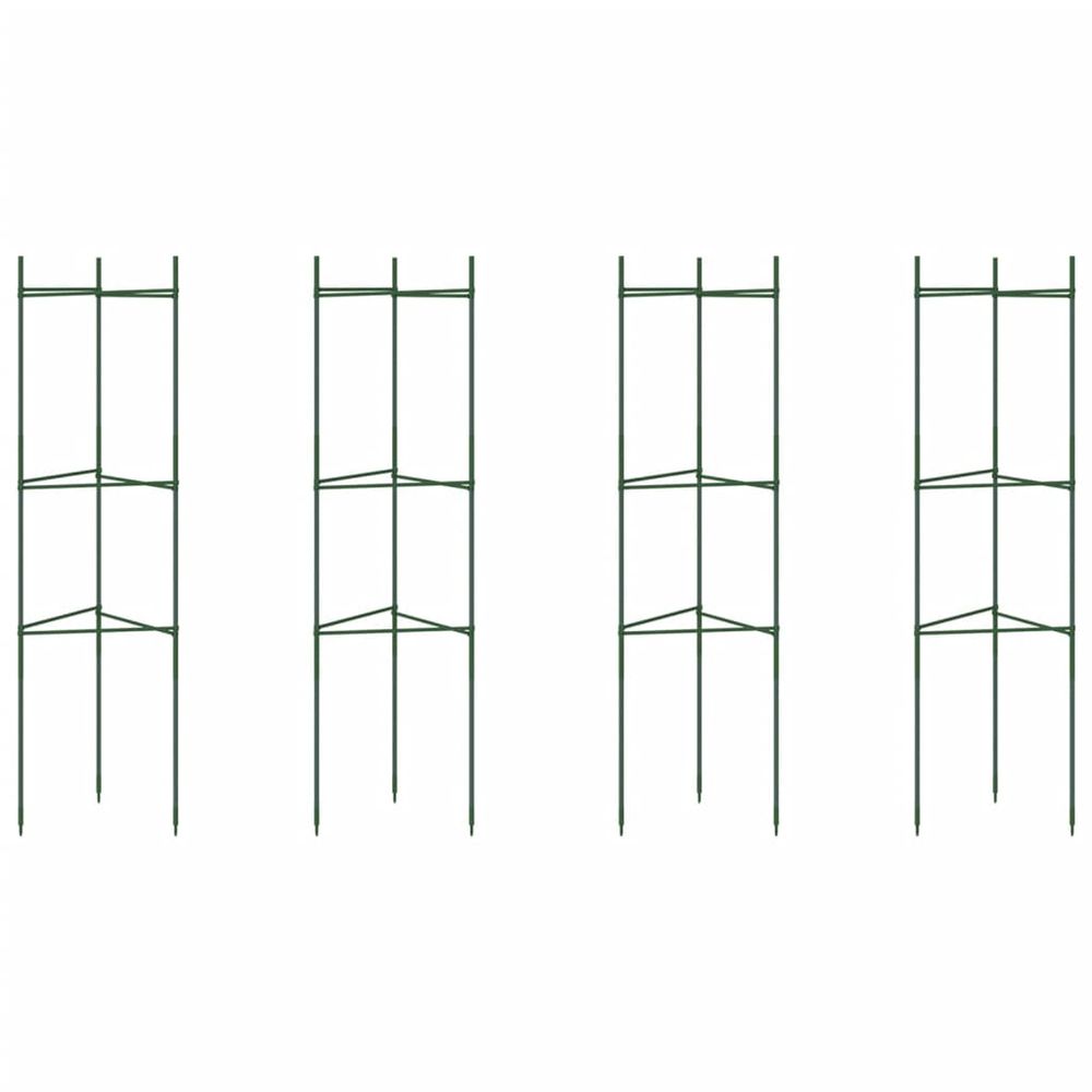 Cages à tomates 4 pcs 116 cm acier et pp