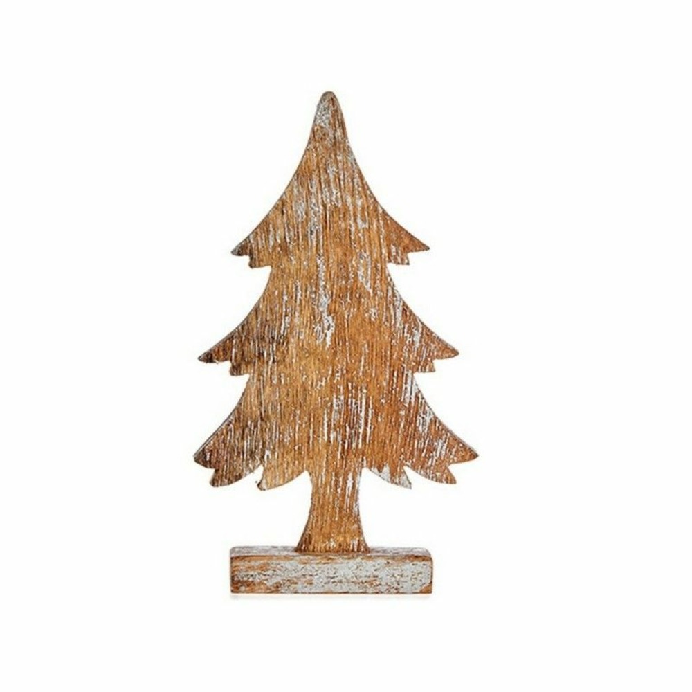 Sapin de noël marron 5 x 31 x 15 cm argenté bois