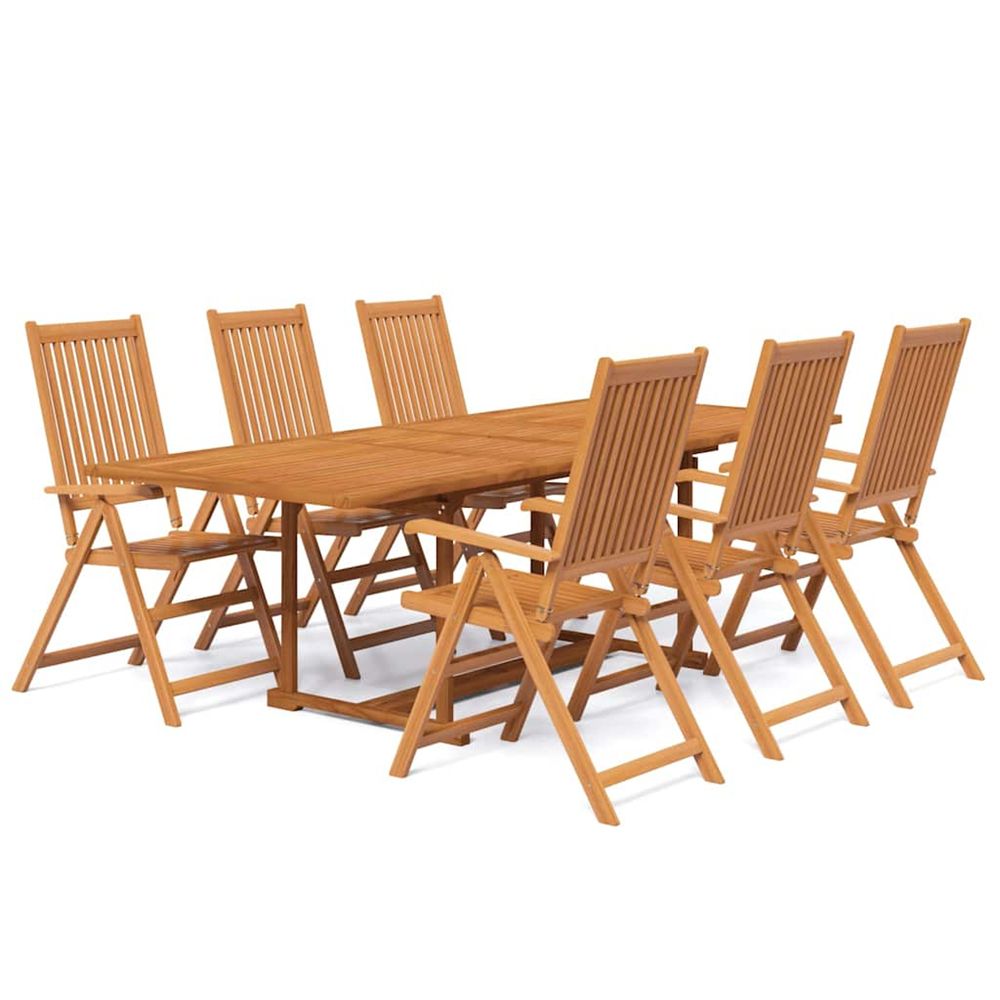 Ensemble à manger de jardin 7 pcs bois d'acacia massif 160-240 cm