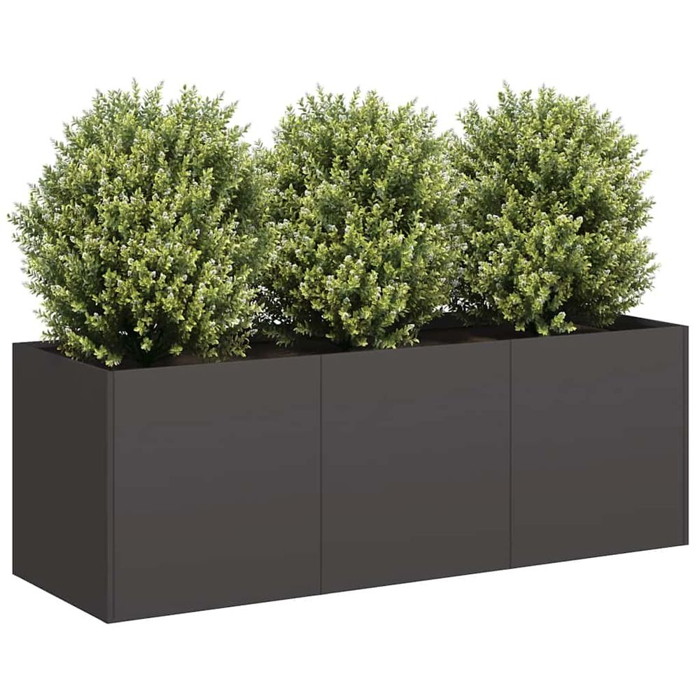 Grande jardinière acier laminé à froid jardin balcon noir 120cm