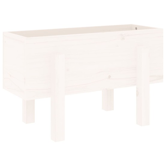 Jardinière blanc 62x30x38 cm bois massif de pin