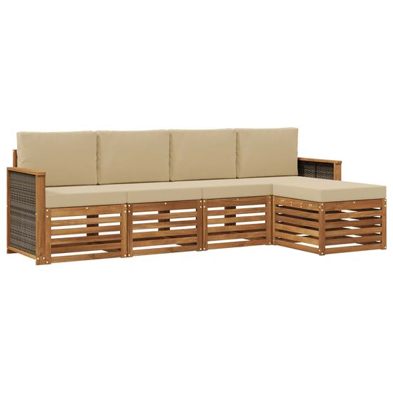 Ensemble de canapés d'extérieur 5 pc naturel et beige