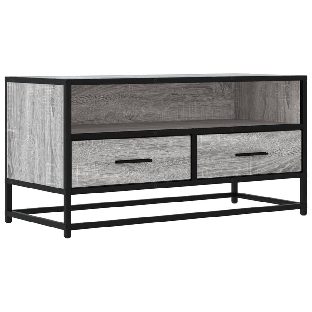 Meuble tv sonoma gris 80x34,5x40 cm bois d'ingénierie et métal