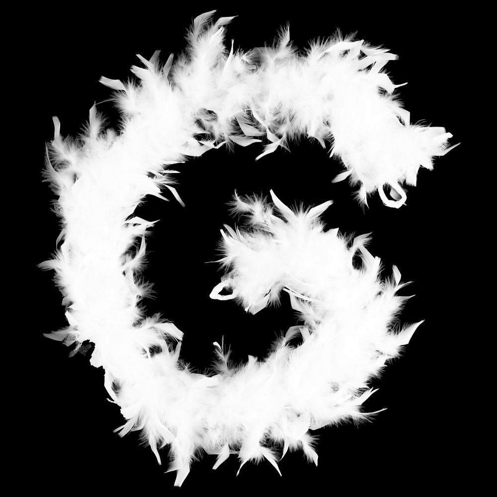 Lot 2x guirlande de noël plumes boa - 1,80 m - blanc