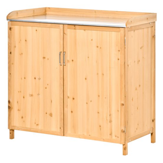 Armoire de jardin 2-en-1 bois de sapin 98 x 48 x 95 cm orange table de rempotage - comfortxl outdoor living