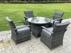 Rattan meubles de jardin table à manger et chaises wicker patio outdoor 4 chaises plus table ronde moyenne