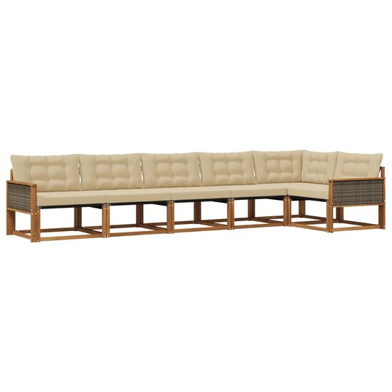 Ensemble de canapés d'extérieur 6 pc naturel et beige