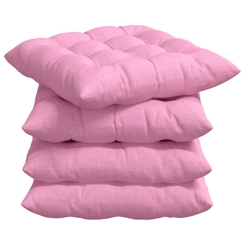 Coussins de siège 2 pcs rose 40 x 40 x 6 cm tissu