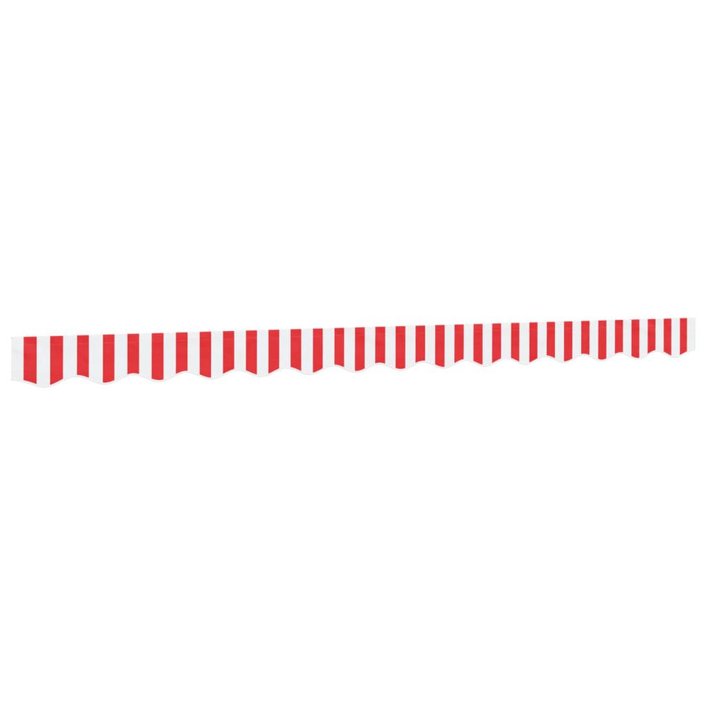 Tissu de remplacement de cantonnière d’auvent rouge blanc 350 cm