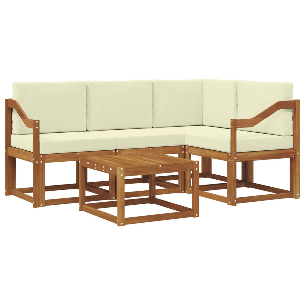 Ensemble de canapés d'extérieur 5 pcs naturel et crème