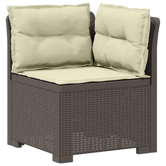 Canapé de jardin 1 place avec coussins look rotin pp gris clair