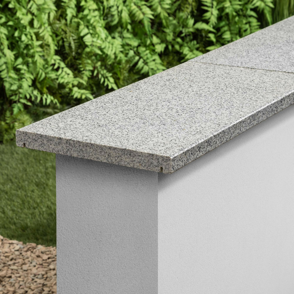 Couvertine granit gris clair 60x30x3 cm avec larmiers (à l'unité) - ro'ma nature