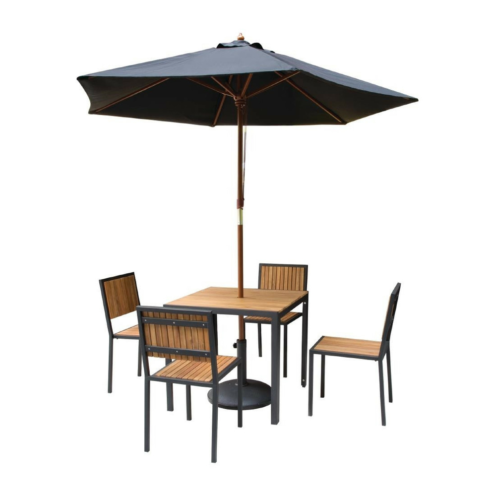 Chaise en acier & bois d'acacia - lot de 4 - bolero