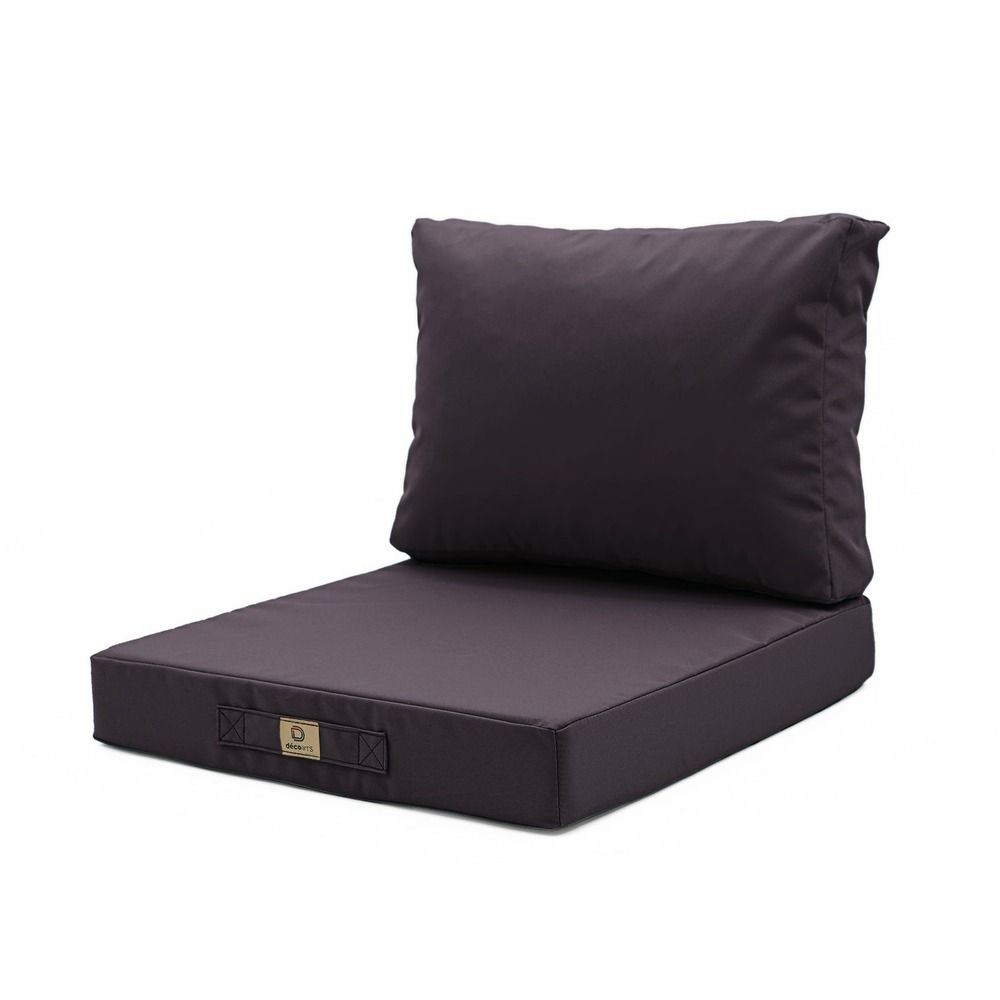 Coussins pour salon de jardin déhoussable 60x60cm gris carbone