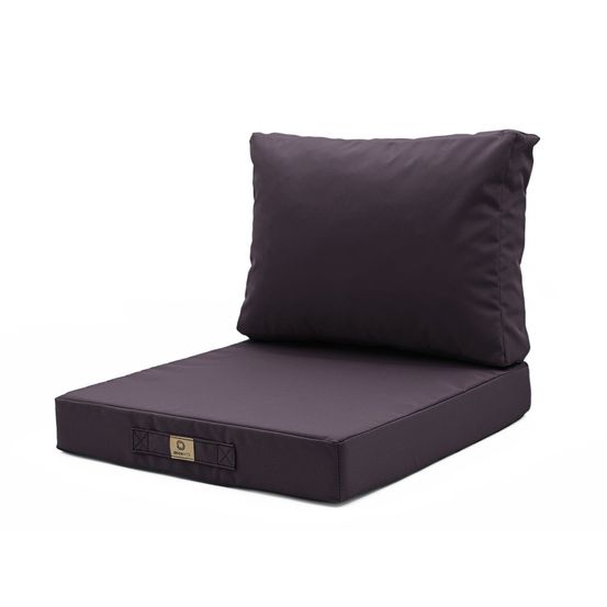 Coussins pour salon de jardin déhoussable 60x60cm gris carbone