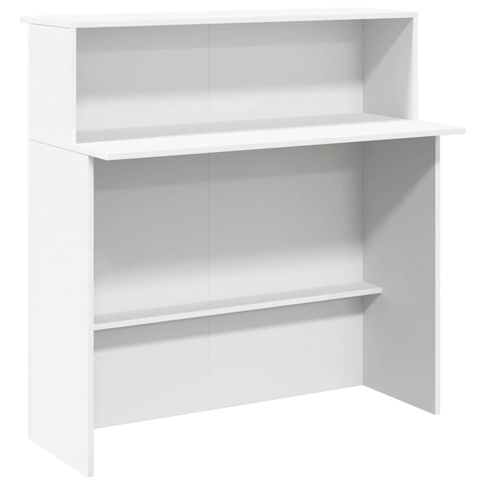Bureau de réception blanc 100x50x103,5 cm bois d'ingénierie