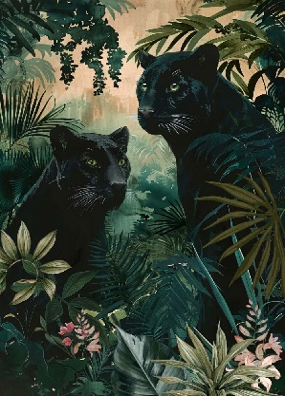 Toile imprimée encadrée lacey vert 50x70cm