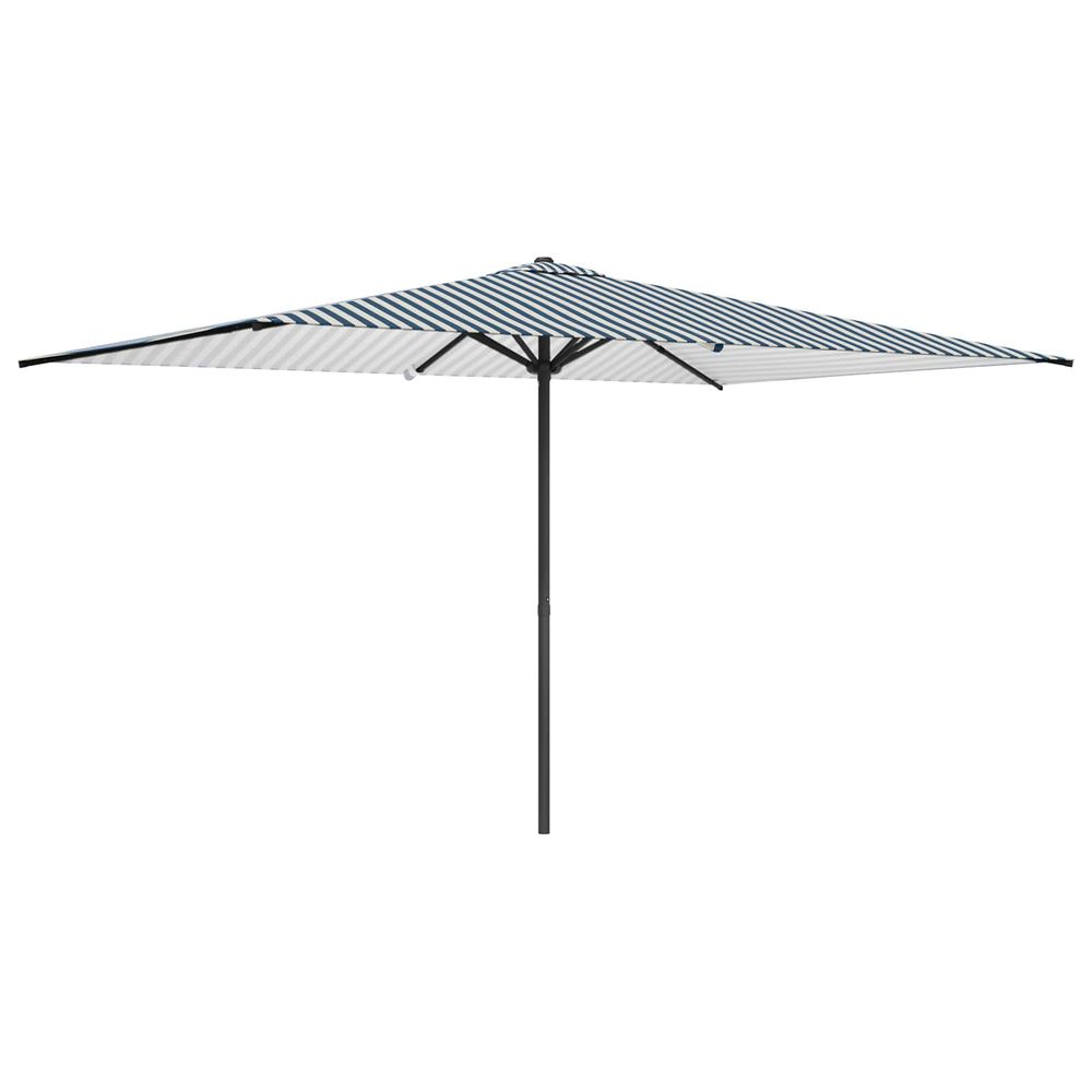 Parasol de jardin rectangulaire 2 x 3 m polyester bleu et blanc