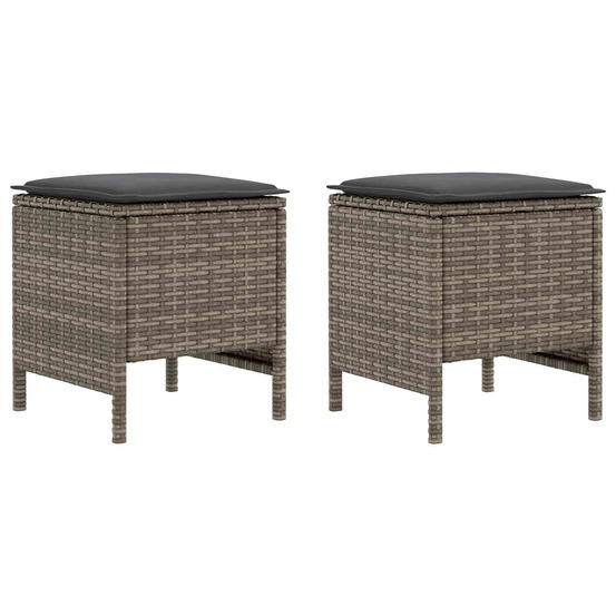 Pouf de jardin 2 pièce gris et gris foncé 38 x 38 x 45 cm