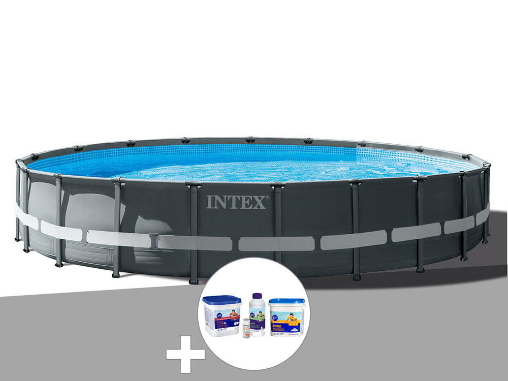 Kit piscine tubulaire ultra xtr frame ronde 6,10 x 1,22 m + kit de traitement a