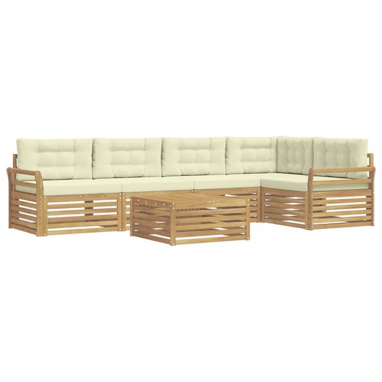 Ensemble de canapés d'extérieur 6 pc blanc et crème polyester