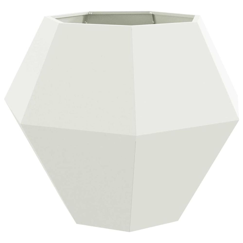 Jardinière d'extérieur blanc 100 x 100 x 80 cm acier