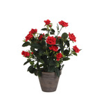 Mica decorations - rosier artificielle rouges en pot h33