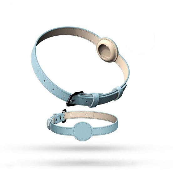 Collier traqueur gps pour chats et chiens - en cuir synthétique bleu xs