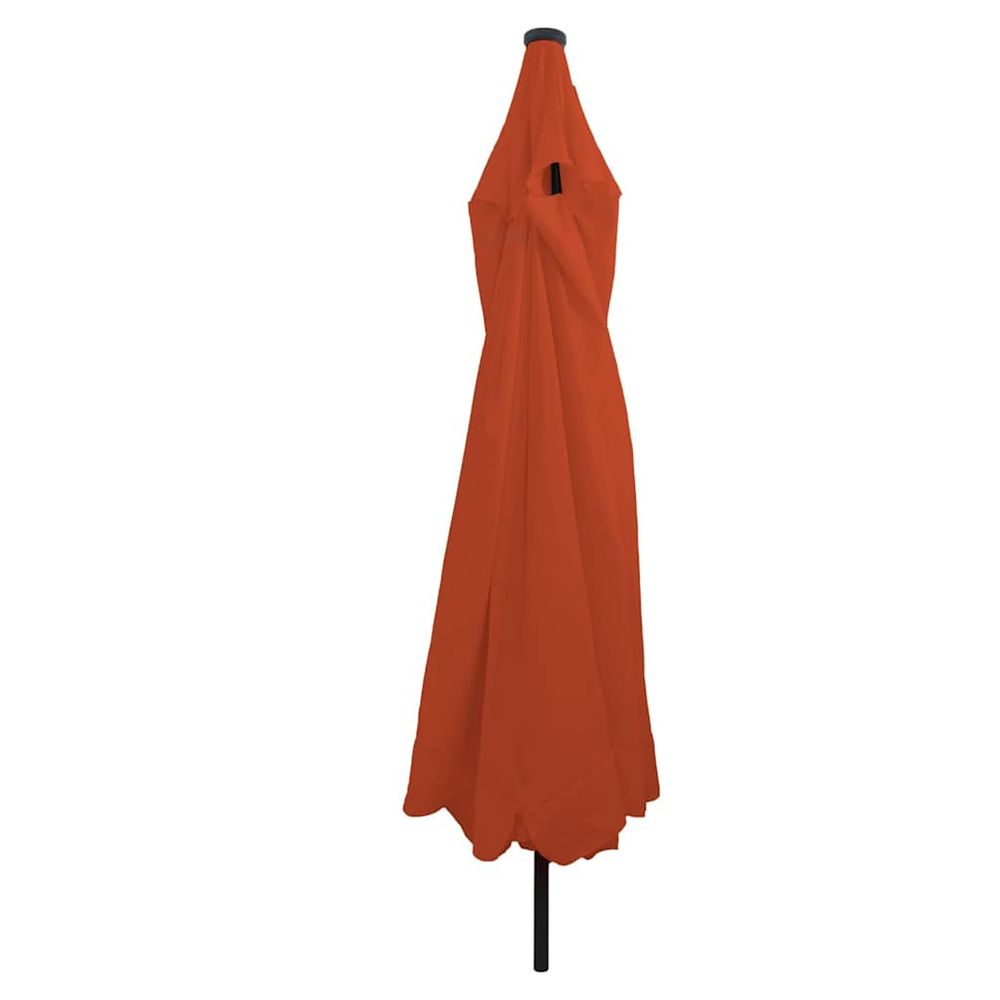 Parasol de jardin 395 x 395 x 245 cm polyester rond terre cuite