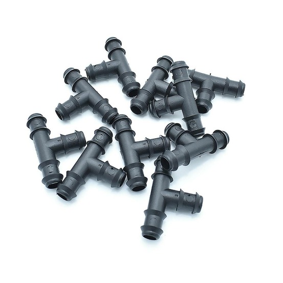 Lot de 10 tés cannelés 16x16 pour micro irrigation