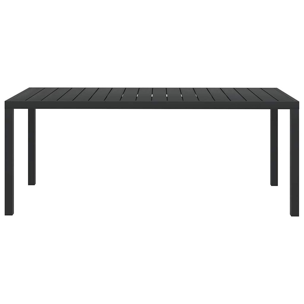 Table de jardin noir 185 x 90 x 74 cm aluminium et wpc