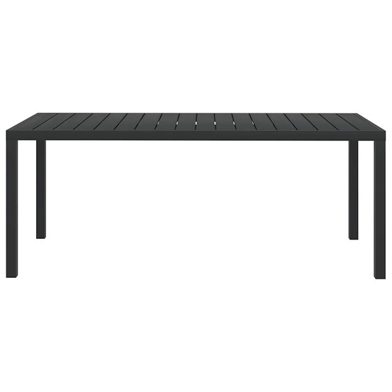 Table de jardin noir 185 x 90 x 74 cm aluminium et wpc