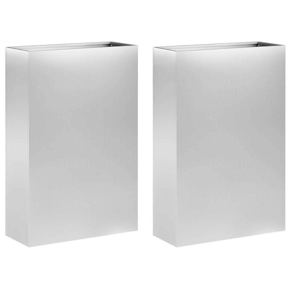 Cache-pot de jardin 2 pc argenté 50 x 20 x 75 cm