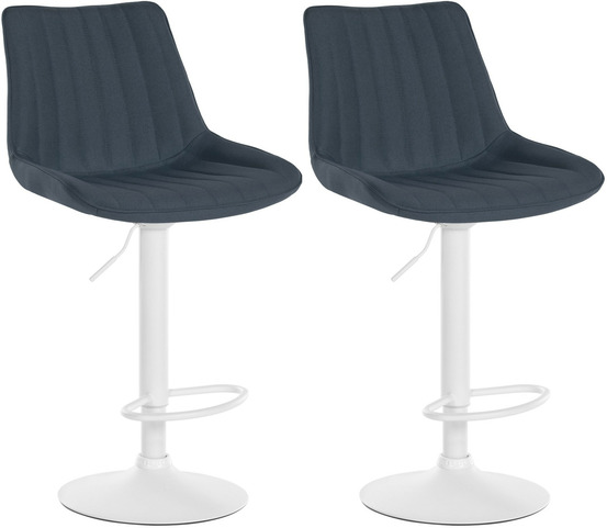 Lot de 2 tabourets de bar toni tissu blanc