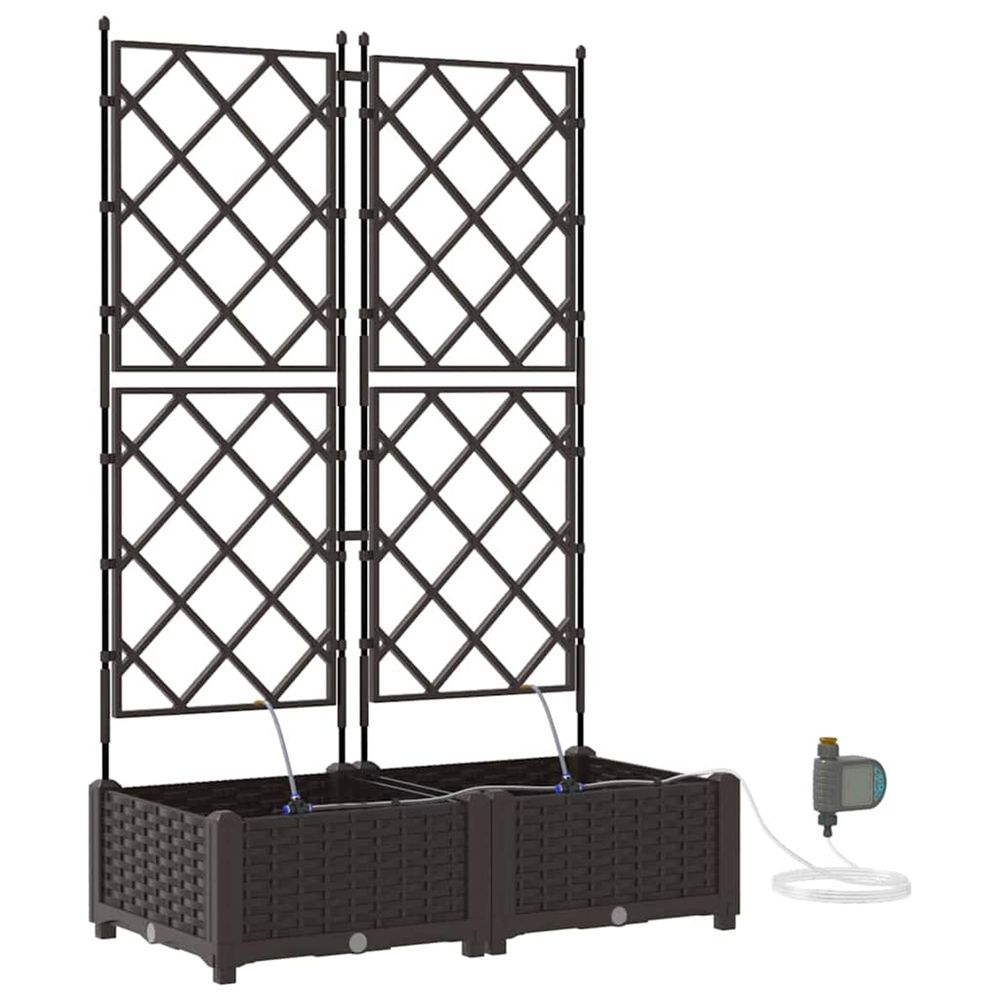 Cache-pot de jardin 2 pc marron 80 x 40 x 126 cm pp
