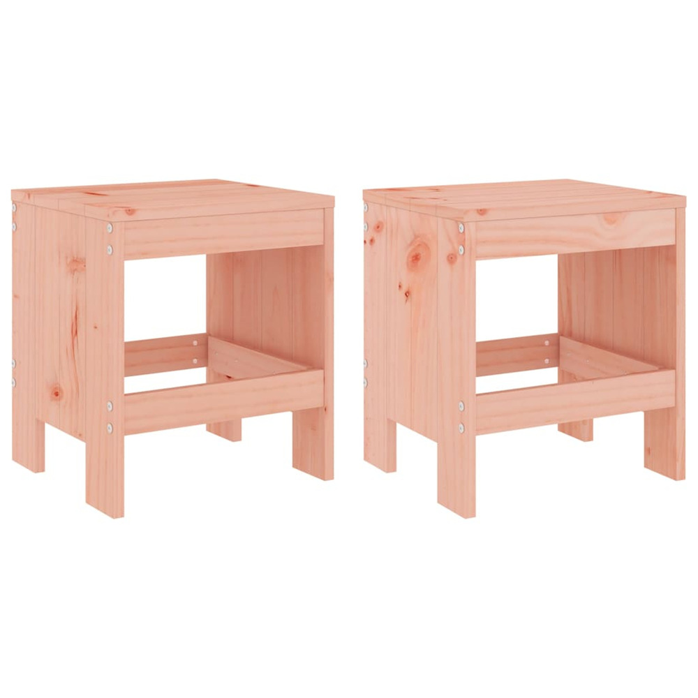 Tabourets de jardin lot de 2 40x36x45 cm bois massif douglas
