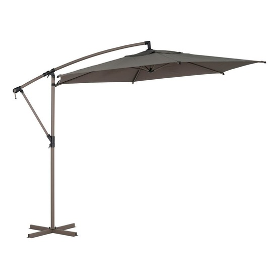 Parasol déporté rond manoa 3m café