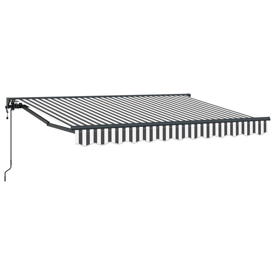 Auvent rétractable électrique anthracite et blanc 3,5 x 2 m