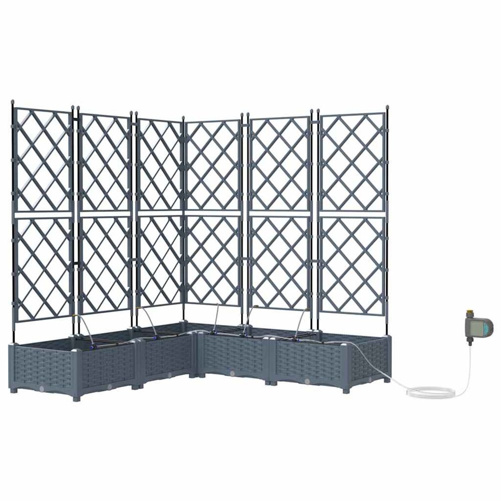 Cache-pot de jardin 5 pc gris clair 120 x 120 x 126 cm pp